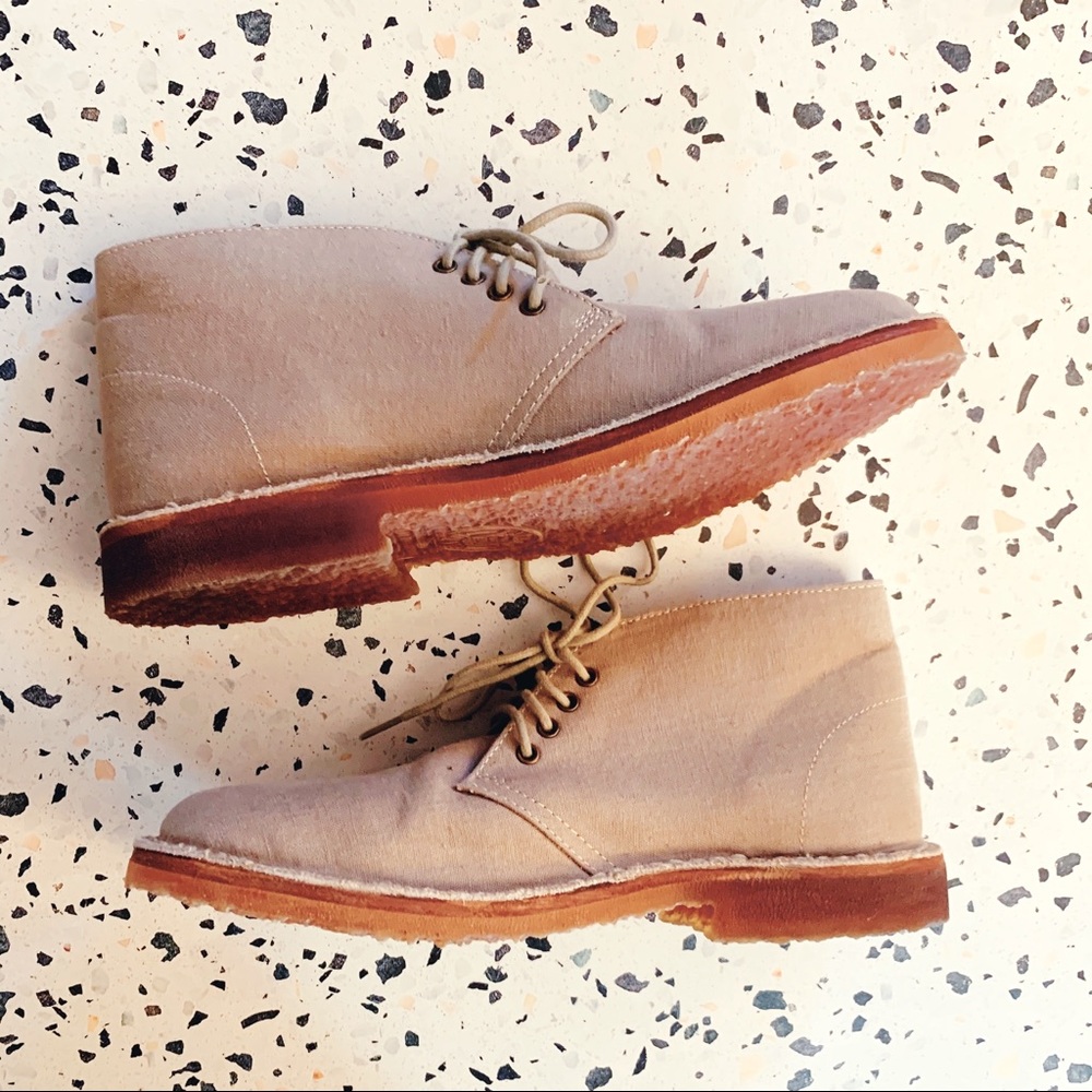 Lands End tan cloth Chukka Boots